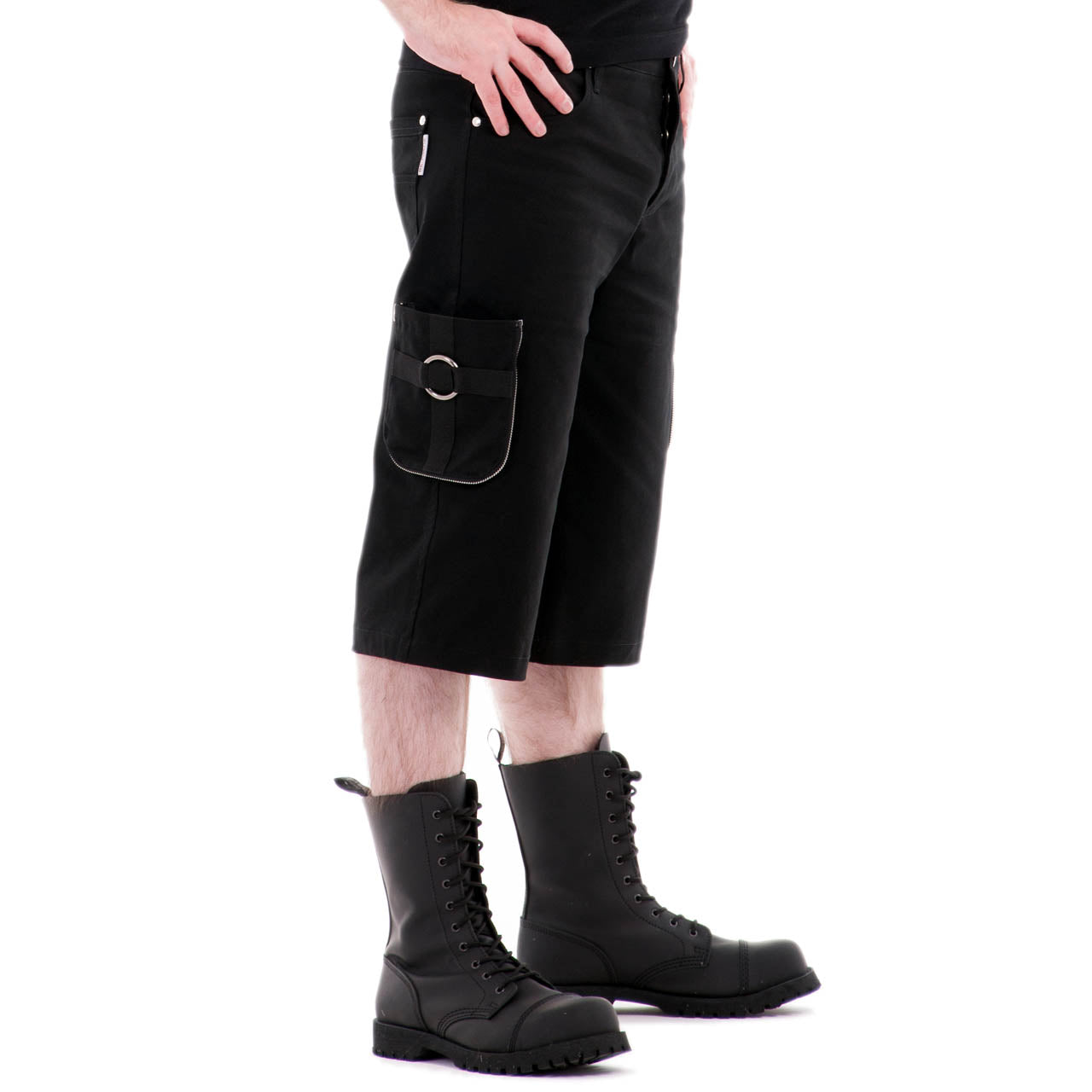 Kurze Gothic Herrenhose Titanium
