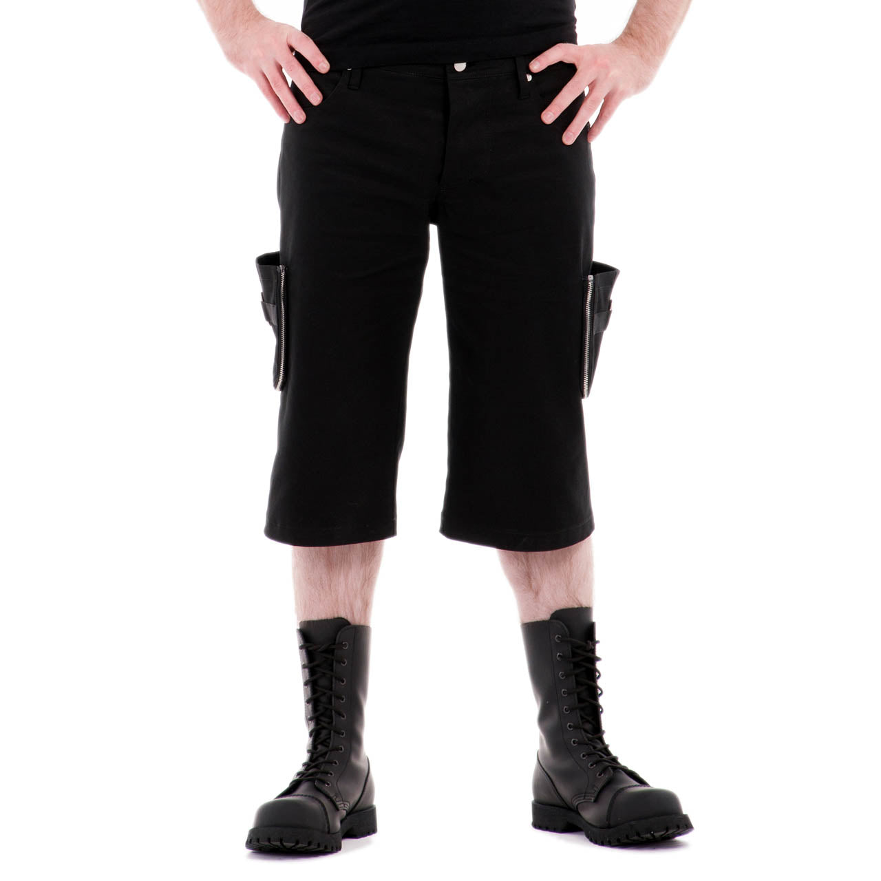 Kurze Gothic Herrenhose Titanium