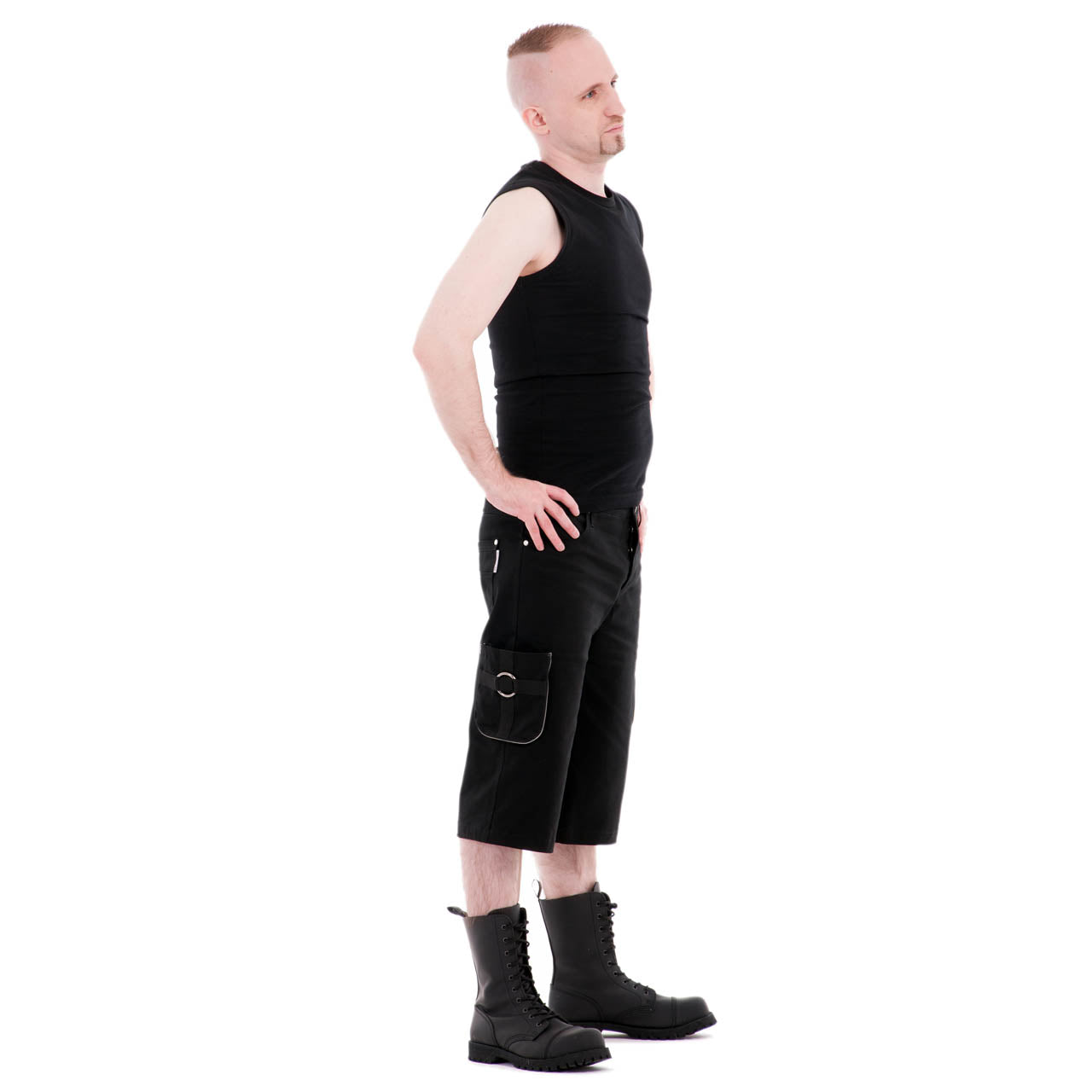 Kurze Gothic Herrenhose Titanium